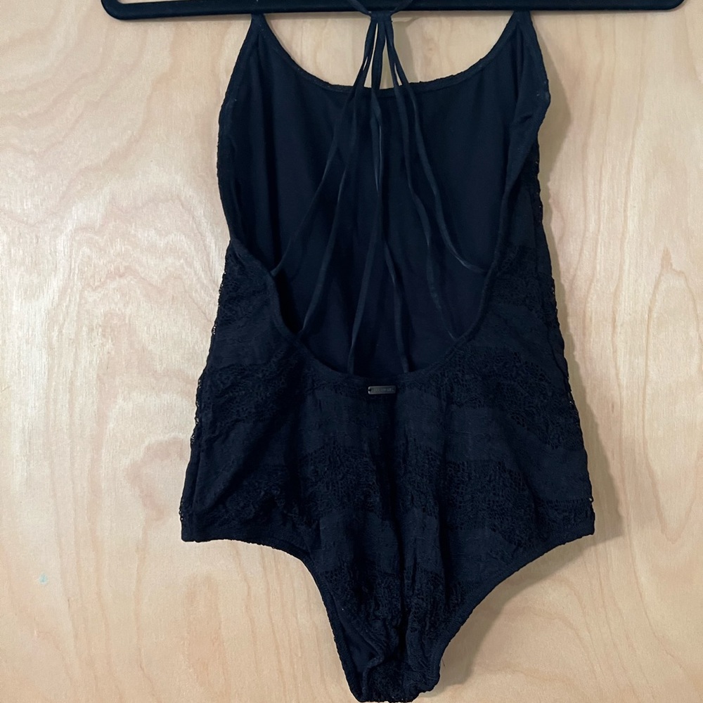 Black lacy one piece